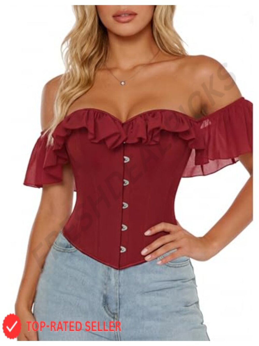 Renaissance Corset Top Steel Boned Bustier Lace Up Back Sweetheart